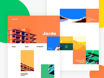 Illustration web search app blog clean colors grid type typography yellow