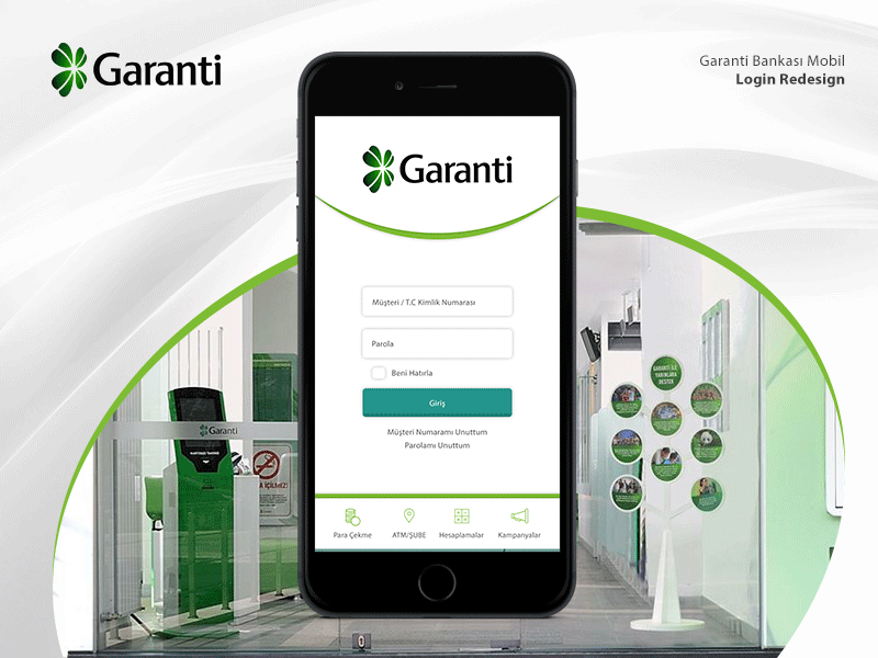 Garanti Bankası Mobil - Login Redesign art bank bankası design garanti mobile redesign ui ux