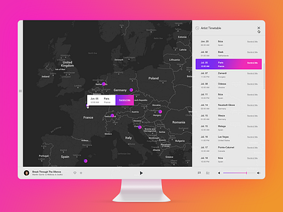 Parazhit app broadcast interface music radio ui ux web website