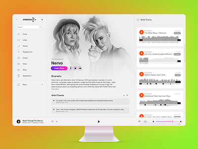Parazhit app broadcast interface music radio ui ux web website