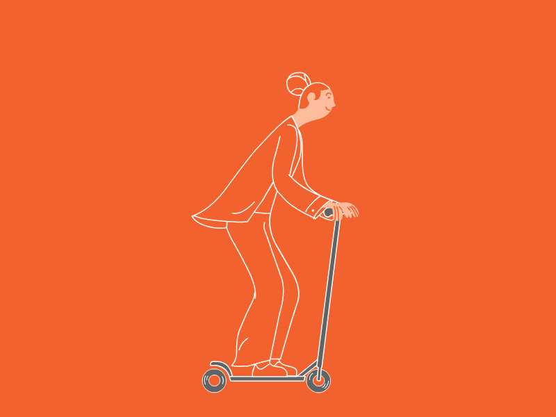 Scootergirl animation girl scooter