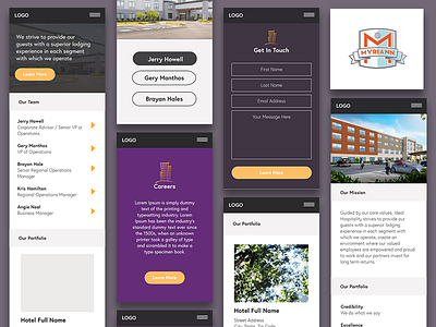 Idealhospitality black logo mobile purple responsive submit yellow