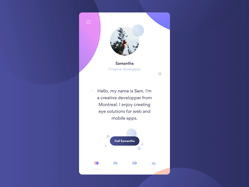 Profile concept call animation app gradients ios mobile motion principle sketch ui