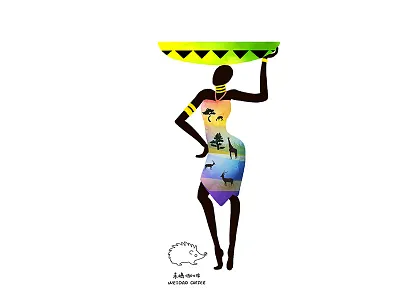 The coffee producing areas-Africa africa animal black people branding coffee coffee bean fruit giraffe illustration packaging paperbag wild