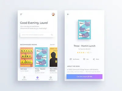 Books App Concept #01 app book books clean concept minimal read search simple text ui ux