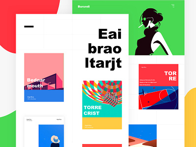 Illustration web search ® app blog clean colors grid type typography yellow