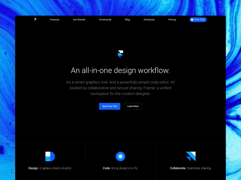 Framer Homepage animation features framer framerjs homepage overview site video website