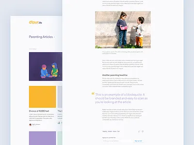 article layouts article blog divorce gold illustrations patterns post purple ui web
