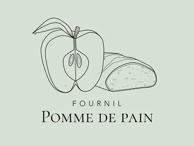 Pomme de pain Bakery apple bread fournil pomme de pain french bread logo pomme de pain bakery