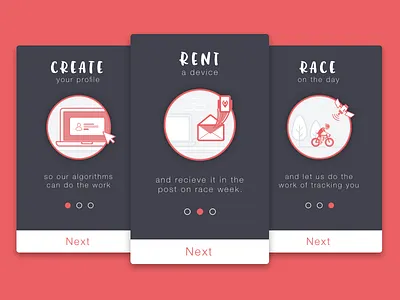 Onboarding Cards for Tracking App cards gps illustrations onboarding sketch ui