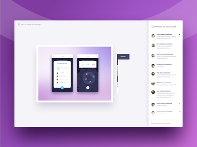 Moodily Comments chat clean comments design inspiration interface moodboard moodily product ui web design website