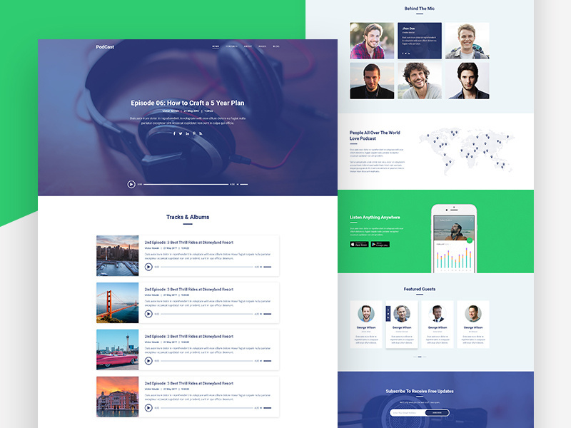 Example of Online Radio or Podcast Website Template