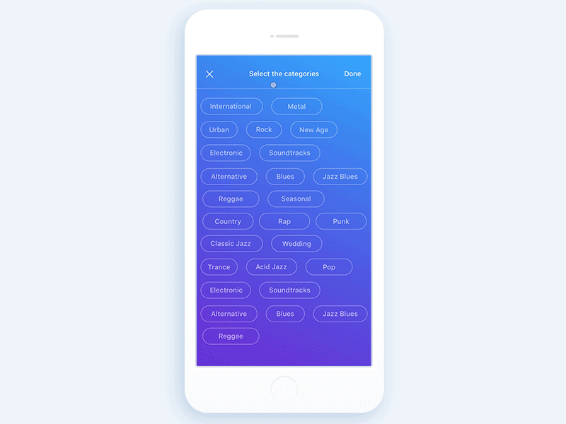 Category Selection categories category daily ui interaction list mobile multi selection picker select selection ui