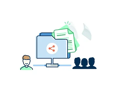 Share 2d content design documents file icon illustration line privately publicly share user