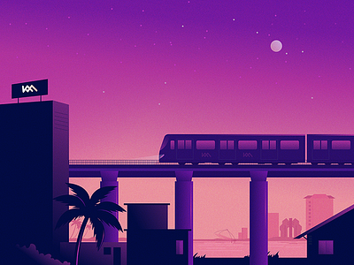 Illustration - Kochi Metro Concept Art city cochin metro digital art high rise illustration illustrator kerala kochi metro