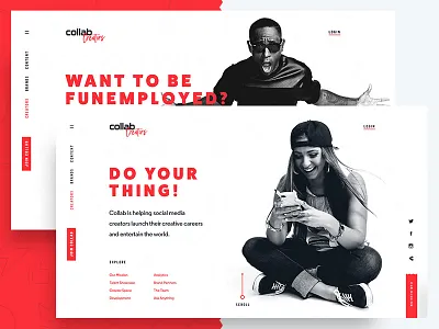 Collab LP explorations landing page website