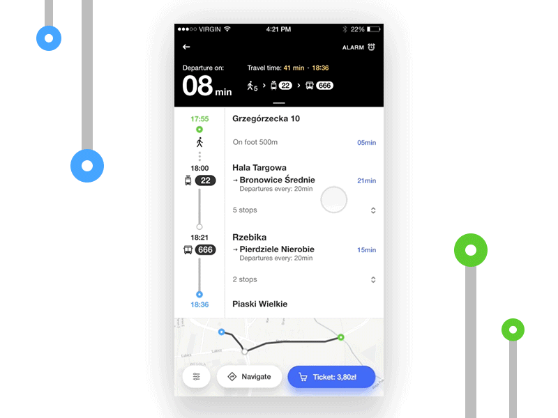 Public transport - route screen