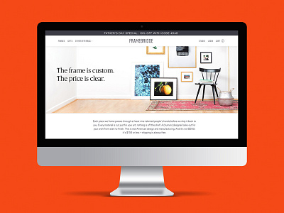 Framebridge Pricing Page custom framing desktop ecommerce order price