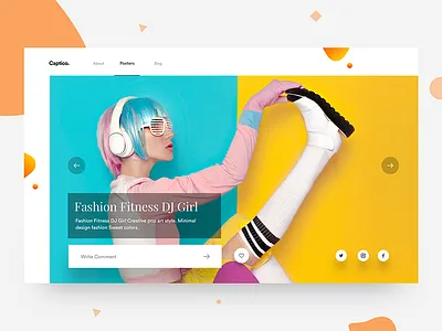 Captico image gallery capture colors comments fashion gallery landing page photo social split screen ui webdesign website