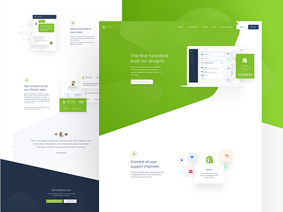 Gorgias - Shopify Integration homepage landing page ui uidesign uxdesign web website