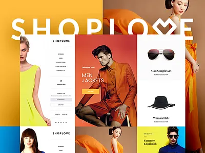 Shoplove colorful e commerce fashion modern psd shop store theme ui ux wedesign