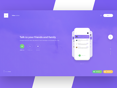 Personal 05: Viberonline - Home Page chat clean design hangouts imessage messenger online startup ui ux viber web