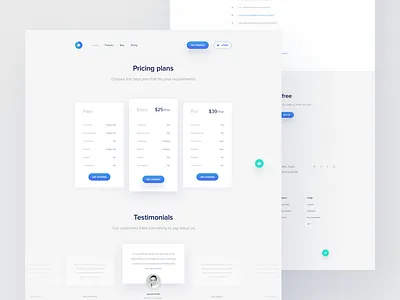 livechat / pricing plans clean grid landing layout minimal pricing responsive testimonials