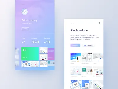 User Profile and Website Preview apple clean connect demo diary inspiration interaction interface profile ui ux web