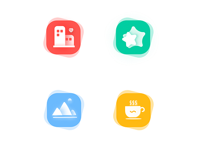 icon blue coffee collection green photo red rented yellow