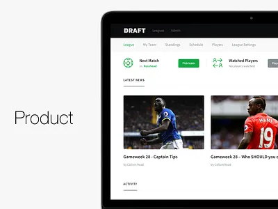 Title Page design football ios mobile news sports ui ux web