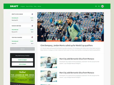 Home design football ios mobile news sports ui ux web