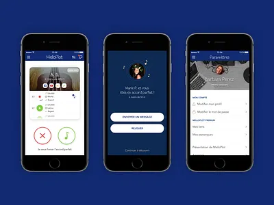 MelloPlot : Tinder-like app for Musicians android card ui cards ios iphone music product design tinder ui uidesign ux uxdesign