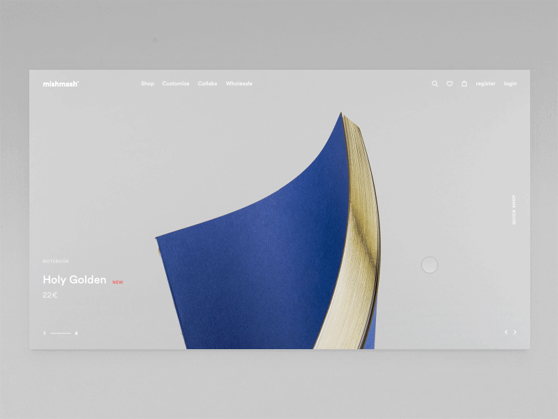 Mishmash Quick Shop cart circular desktop detail hero icons interaction products shop significa ui ux