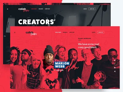 Talent showcase duotone red web website