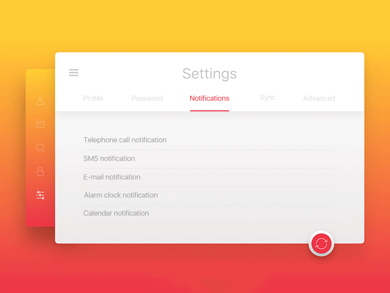 Settings clean colour dailyui gif settings ui ux