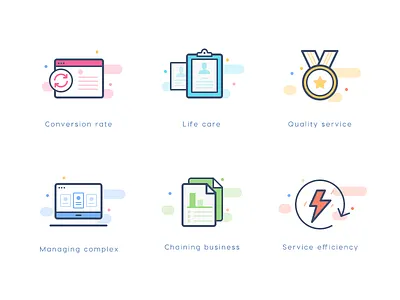 Icons flat efficiency badge technology icon medical computer diary logo service chart refresh home ui quality order lightning