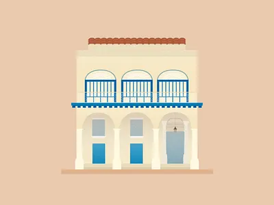 Casas Particulares casa cuba curb appeal digital illustration havana house illustration travel vacation