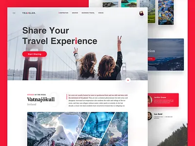 Travel Website Landing clean community landing page travel trip ui ux web website