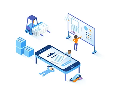 Building Custom Products character illustration isometric mobile process product wonderstruk