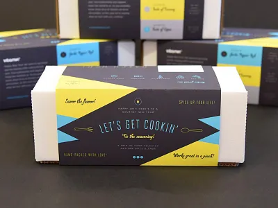 Gourmet Spices black blue clever cooking copywriting design holiday gift packaging print print design spices yellow