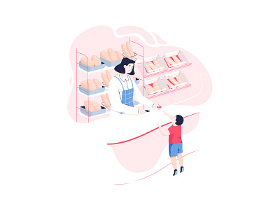 Bakery bakery character child illustration shop vector woman