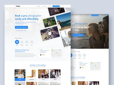 Snappr Landing page blue hero home landing page snappr video web