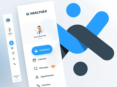 HEALTHEX - Day 01 admin doctor flat health imagotype isologo light logo sidebar ui ux web