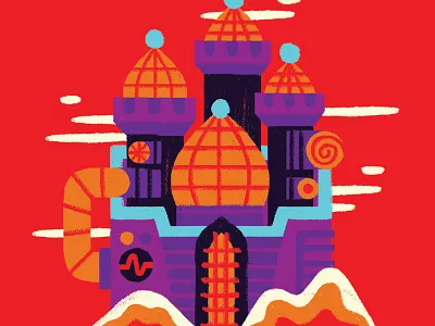 Castle of Oscillo architecture castle chalk conte drawing illustration