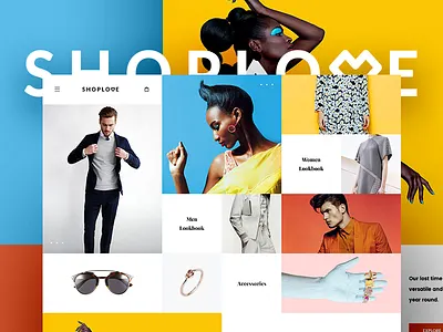 Shoplove colorful e commerce fashion modern psd shop store theme ui ux wedesign