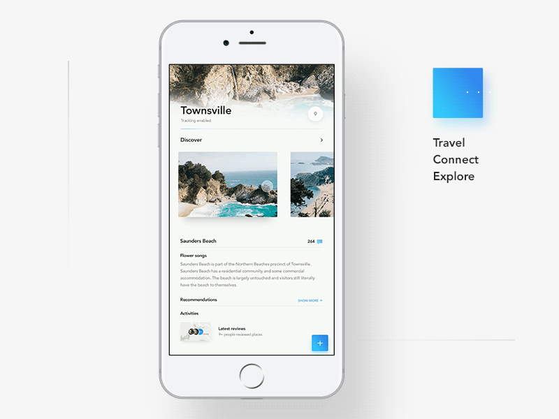 Little sneak peak camping clean design flat ios minimal nature ocean travel ui ux