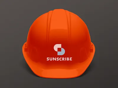 Sunscribe energy hardhat identity lockup logo mark overlay solar