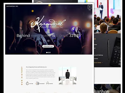 Events Agency Landing Page Website Design agency branding corporate design events flat landing page minimal production ui ux website