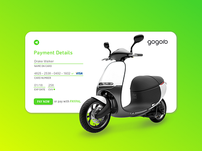Daily UI 002 checkout form daily ui daily ui 002 design gogoro scooter sketch sketchapp ui