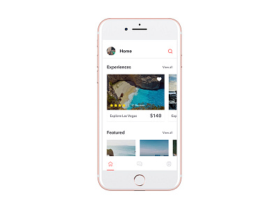 Travel App Home Page app explore ios mobile travel ui ux